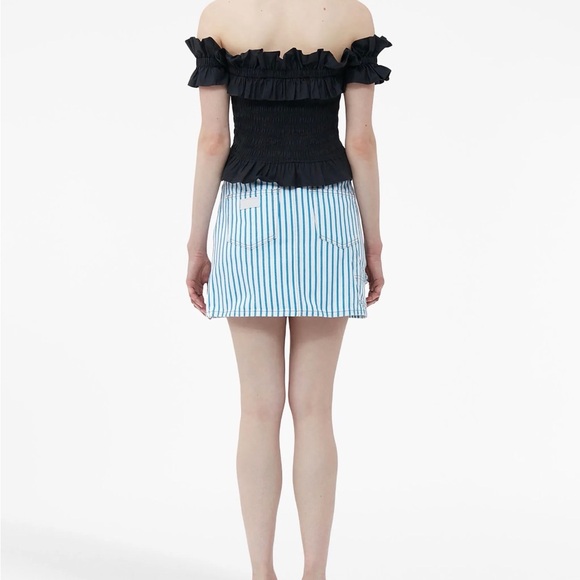 Ganni Black Ruffle Off-Shoulder Top - Picture 3 of 6